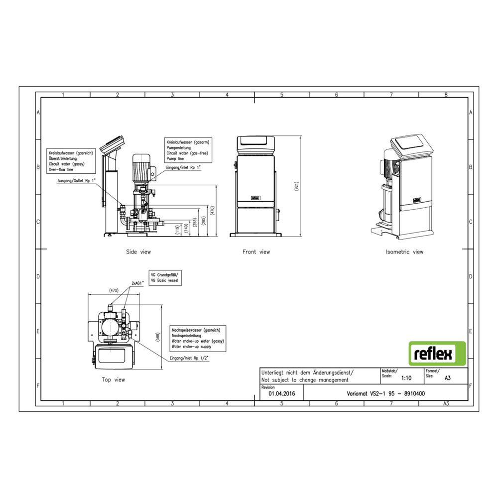 Reflex Variomat VS 2-1/95 Steuereinheit für Pumpendruckhaltung, Control Touch... REFLEX-8910400 4036705114939 (Abb. 2)