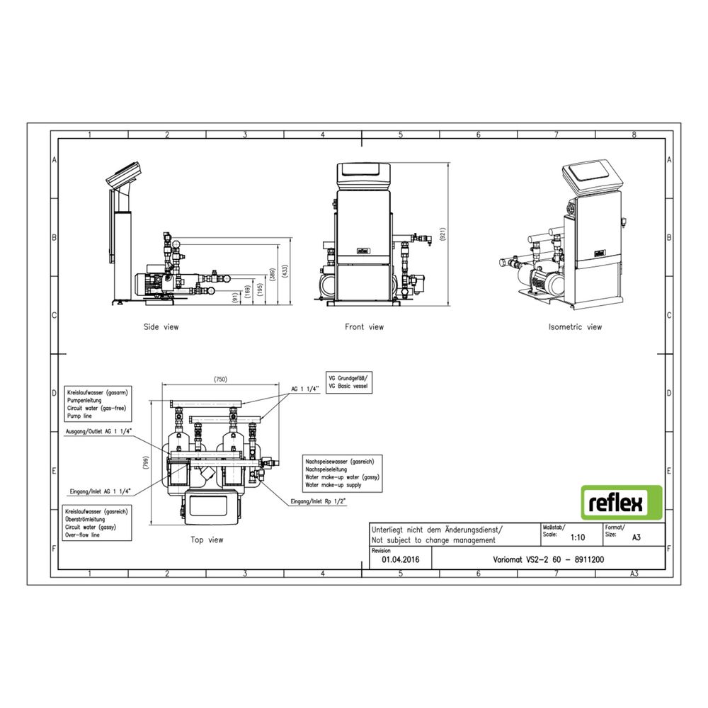 Reflex Variomat VS 2-2/60 Steuereinheit für Pumpendruckhaltung, 2 Pumpen, Control Touch... REFLEX-8911200 4036705114960 (Abb. 2)