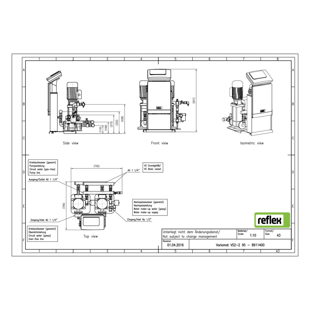 Reflex Variomat VS 2-2/95 Steuereinheit für Pumpendruckhaltung, 2 Pumpen, Control Touch... REFLEX-8911400 4036705114984 (Abb. 2)
