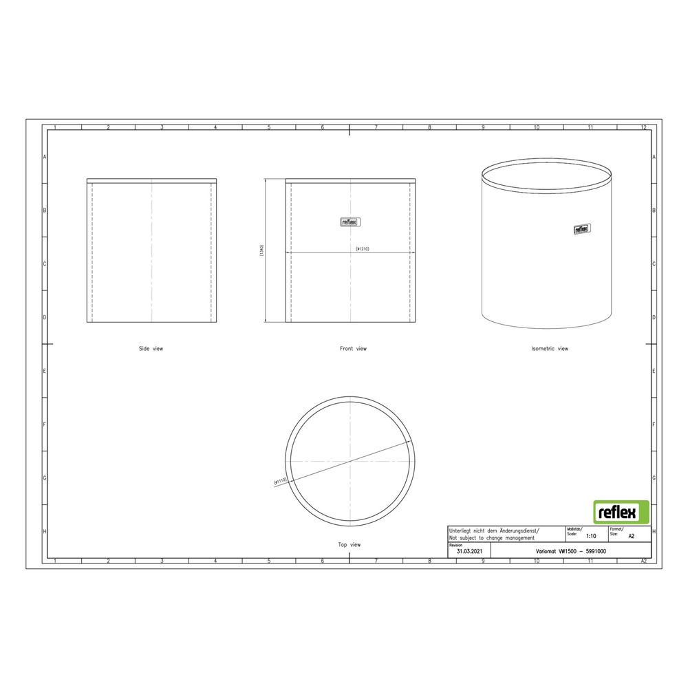 Reflex Wärmedämmung VW 1500, 50mm Weichschaum, für Variomat Grundgefäß... REFLEX-5991000 4036705022425 (Abb. 3)