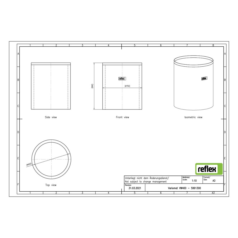Reflex Wärmedämmung VW 400, 50mm Weichschaum, für Variomat Grundgefäß... REFLEX-5991300 4036705032530 (Abb. 3)