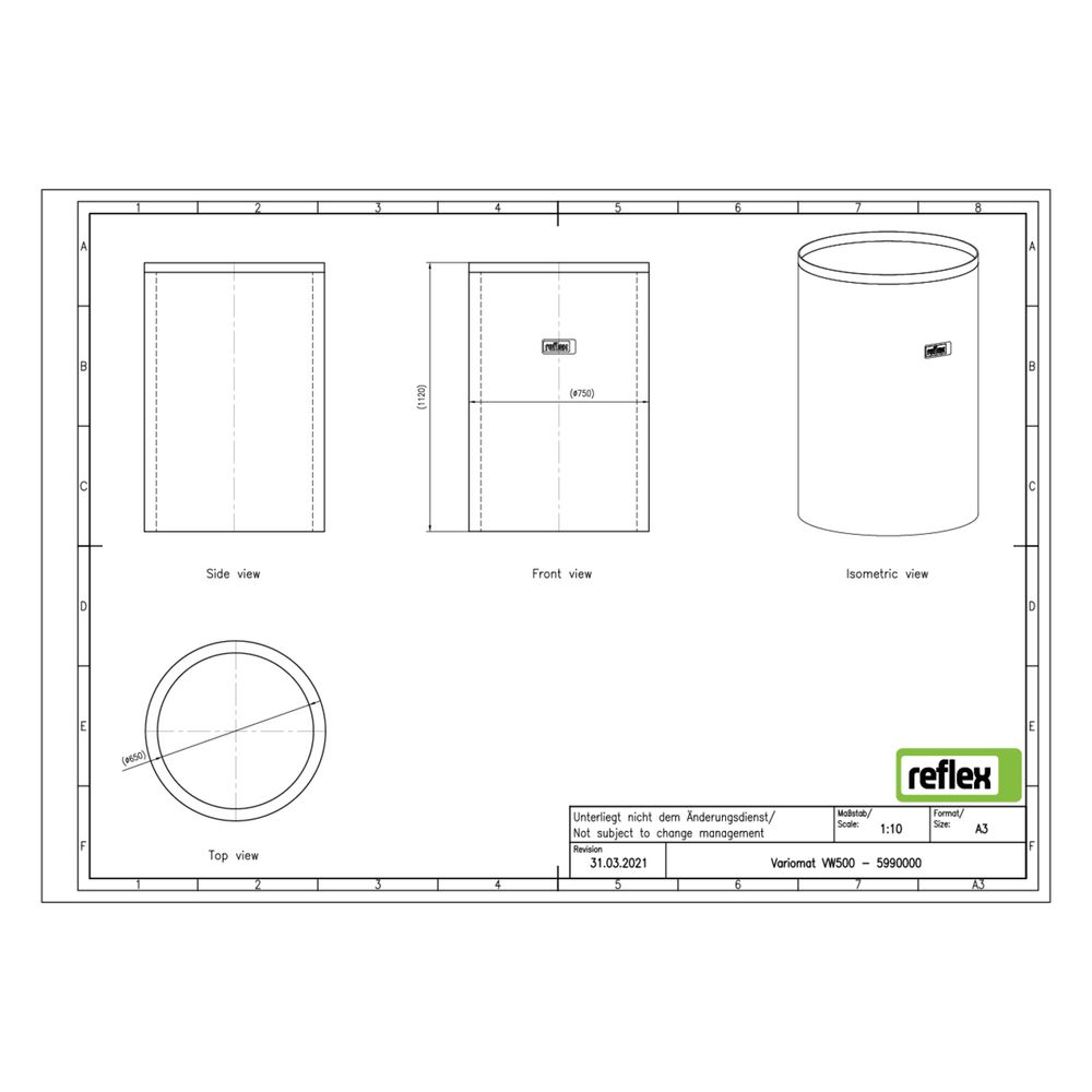 Reflex Wärmedämmung VW 500, 50mm Weichschaum, für Variomat Grundgefäß... REFLEX-5990000 4036705022111 (Abb. 3)