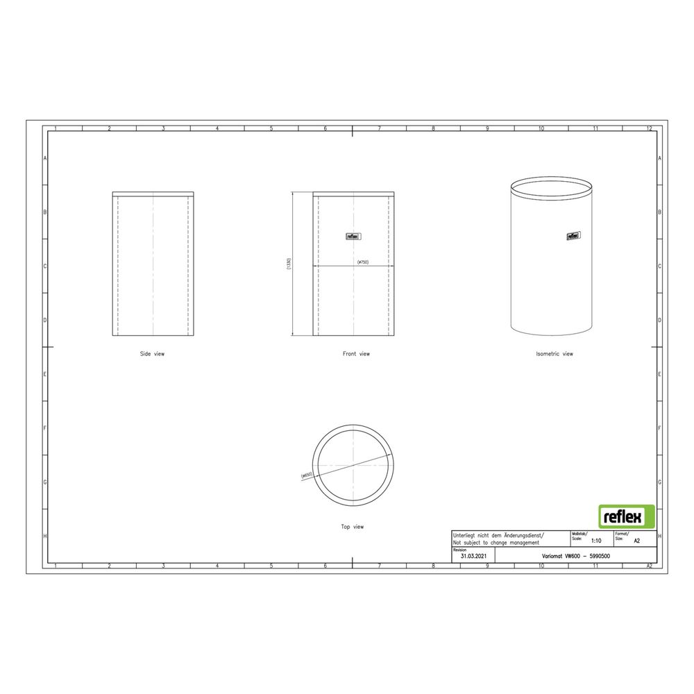 Reflex Wärmedämmung VW 600, 50mm Weichschaum, für Variomat Grundgefäß... REFLEX-5990500 4036705032547 (Abb. 3)