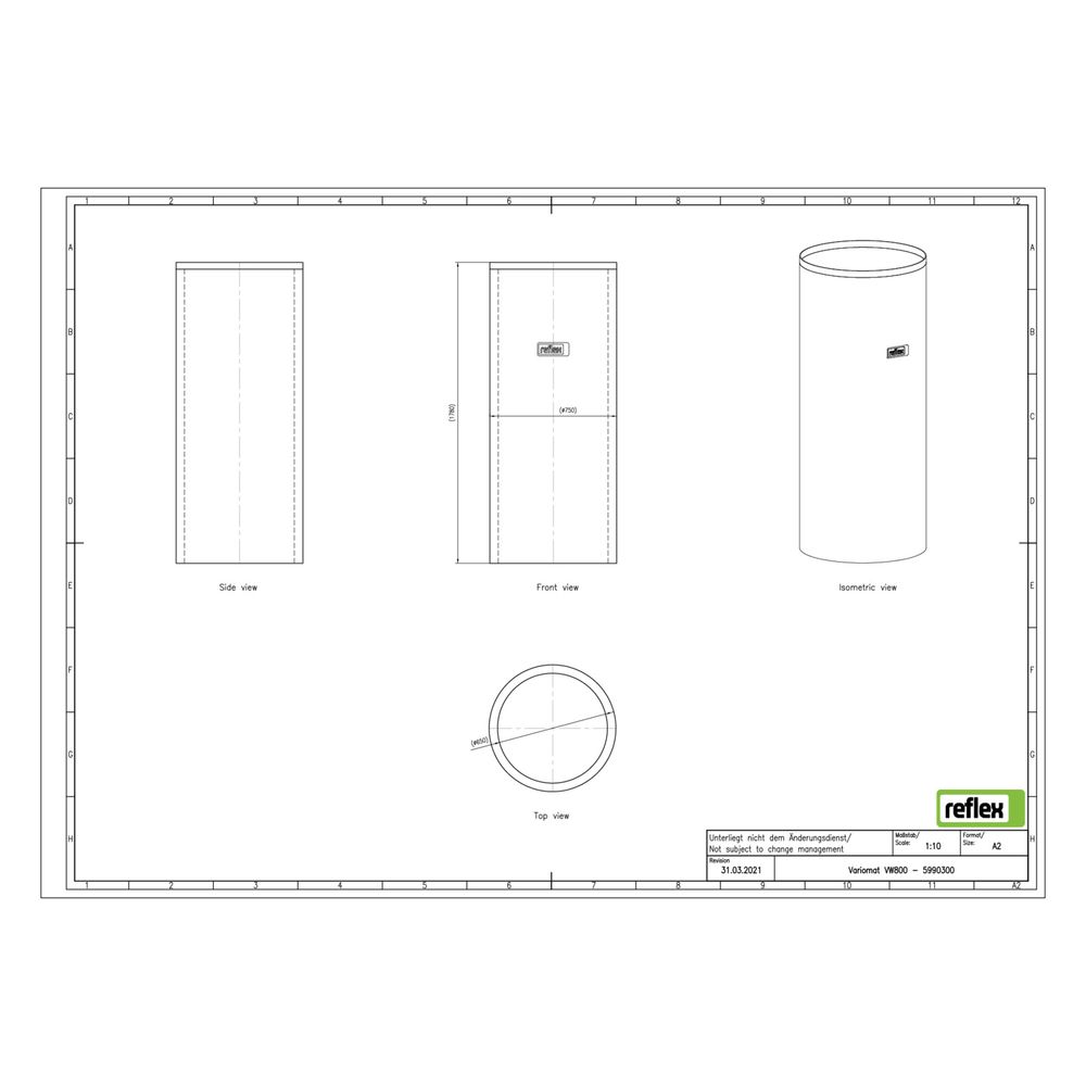 Reflex Wärmedämmung VW 800, 50mm Weichschaum, für Variomat Grundgefäß... REFLEX-5990300 4036705032332 (Abb. 3)