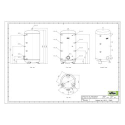 Reflex Storatherm Heat Pufferspeicher H 800/R, Nenninhalt 780l, 3 bar, ohne Dämmung... REFLEX-7784005 4036705090233 (Abb. 1)