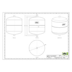Reflex V Vorschaltgefäß, Nenninhalt 20l, 10 bar, Grau... REFLEX-8303300 4036705181115 (Abb. 1)