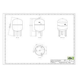 Reflex V Vorschaltgefäß, Nenninhalt 60l, mit Füßen, 10 bar, Grau... REFLEX-8303500 4036705181139 (Abb. 1)