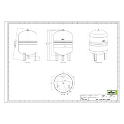 Reflex Refix DC Ausdehnungsgefäß MAG 100, Nennvolumen 100l, 10 bar, Blau... REFLEX-7309800 4036705037269 (Abb. 1)