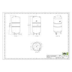 Reflex Refix DC Ausdehnungsgefäß MAG 600, Nennvolumen 600l, 10 bar, Blau... REFLEX-7363900 4036705037320 (Abb. 1)