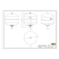 Reflex Refix DD Ausdehnungsgefäß MAG 12, Nennvolumen 12l, 10 bar, durchströmt, inklusiv... REFLEX-7307800 4036705037160 (Abb. 1)