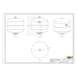 Reflex Refix DE Ausdehnungsgefäß MAG 12, Nennvolumen 12l, 10 bar, Vollmembran, mit Befe... REFLEX-7302000 4036705000737 (Abb. 1)