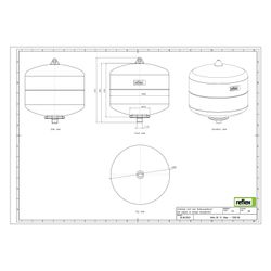 Reflex Refix DE Ausdehnungsgefäß MAG 12, Nennvolumen 12l, 16 bar, Vollmembran, mit Befe... REFLEX-7302105 4036705080180 (Abb. 1)