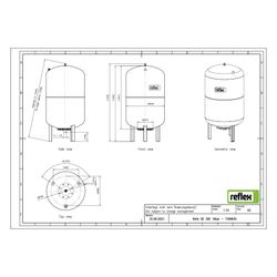 Reflex Refix DE Ausdehnungsgefäß MAG 300, Nennvolumen 300l, 16 bar, tauschbare Membran,... REFLEX-7348630 4036705078156 (Abb. 1)