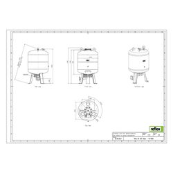 Reflex Refix DE Ausdehnungsgefäß MAG 300, Nennvolumen 300l, 25 bar, tauschbare Membran,... REFLEX-7313800 4036705001987 (Abb. 1)