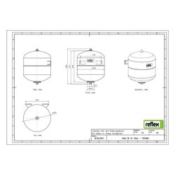 Reflex Refix DE Ausdehnungsgefäß MAG 33, Nennvolumen 33l, 10 bar, Vollmembran, mit Befe... REFLEX-7303900 4036705057793 (Abb. 1)