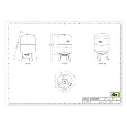 Reflex Refix DE Ausdehnungsgefäß MAG 400, Nennvolumen 400l, 16 bar, tauschbare Membran,... REFLEX-7348640 4036705078163 (Abb. 1)