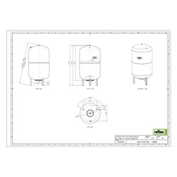 Reflex Refix DE Ausdehnungsgefäß MAG 500, Nennvolumen 500l, 10 bar, tauschbare Membran,... REFLEX-7306900 4036705001253 (Abb. 1)