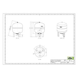 Reflex Refix DE Ausdehnungsgefäß MAG 50, Nennvolumen 50l, 10 bar, tauschbare Membran, m... REFLEX-7306005 4036705092909 (Abb. 1)