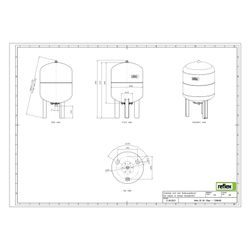Reflex Refix DE Ausdehnungsgefäß MAG 60, Nennvolumen 60l, 10 bar, tauschbare Membran, m... REFLEX-7306400 4036705001208 (Abb. 1)
