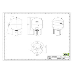 Reflex Refix DE Ausdehnungsgefäß MAG 80, Nennvolumen 80l, 10 bar, tauschbare Membran, m... REFLEX-7306500 4036705001215 (Abb. 1)