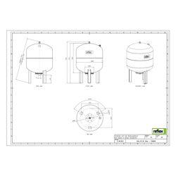 Reflex Refix DE Ausdehnungsgefäß MAG 80, Nennvolumen 80l, 16 bar, tauschbare Membran, m... REFLEX-7348600 4036705078125 (Abb. 1)
