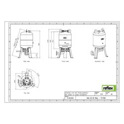 Reflex Refix DE Ausdehnungsgefäß MAG 80, Nennvolumen 80l, 25 bar, tauschbare Membran, m... REFLEX-7317600 4036705002526 (Abb. 1)
