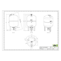 Reflex Refix DT Ausdehnungsgefäß MAG 100, Nennvolumen 100l, 10 bar, Flowjet G 1 1/4"... REFLEX-7309200 4036705001499 (Abb. 1)