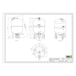 Reflex Refix DT Ausdehnungsgefäß MAG 100, Nennvolumen 100l, 10 bar, Duo-Flansch DN 50... REFLEX-7365400 4036705043512 (Abb. 1)