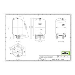 Reflex Refix DT Ausdehnungsgefäß MAG 300, Nennvolumen 300l, 16 bar, Duo-Flansch DN 80... REFLEX-7314206 4036705080296 (Abb. 1)