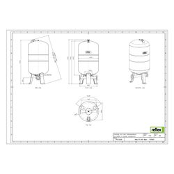 Reflex Refix DT Ausdehnungsgefäß MAG 500, Nennvolumen 500l, 16 bar, Duo-Flansch DN 65... REFLEX-7370507 4036705080319 (Abb. 1)