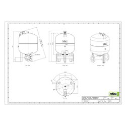 Reflex Refix DT Ausdehnungsgefäß MAG 80, Nennvolumen 80l, 10 bar, Duo-Flansch DN 65... REFLEX-7335705 4036705079207 (Abb. 1)