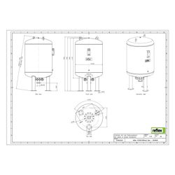 Reflex Ausdehnungsgefäß G MAG 1000/1000, 1000L, 6 bar, mit Besichtigungsöffnung, Grau... REFLEX-8524605 4036705111624 (Abb. 1)