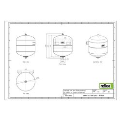 Reflex S Ausdehnungsgefäß MAG 33, Nennvolumen 33l, 10 bar, Vollmembran, Grau... REFLEX-8706200 4036705109942 (Abb. 1)