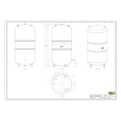 Reflex S Ausdehnungsgefäß MAG 600, Nennvolumen 600l, 10 bar, stehend, Halbmembran, Grau... REFLEX-8219200 4036705110467 (Abb. 1)