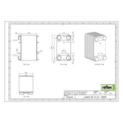 Reflex Longtherm Plattenwärmetauscher RLB-110-120, gelötet, 120 Platten, eingängig, G 2... REFLEX-8020200 4036705178740 (Abb. 1)