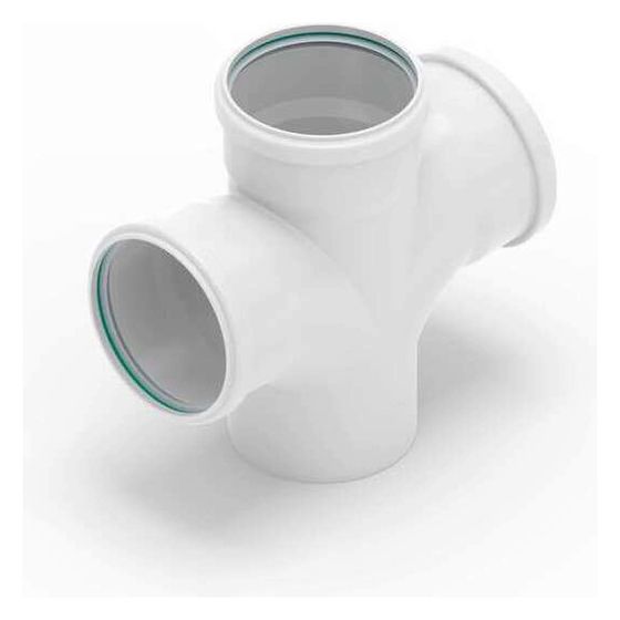 Rehau Raupiano Plus Doppelabzweig DN 110/110/110, 87 Grad, max flow