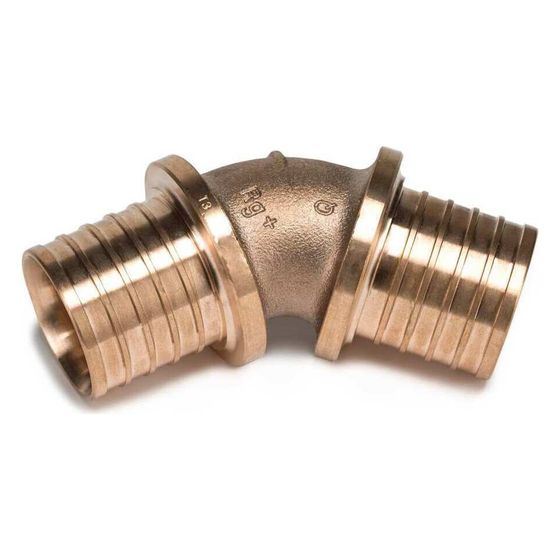 Rehau Rautitan Bogen RXplus stabil 50/50mm, 45 Grad, Rotguss