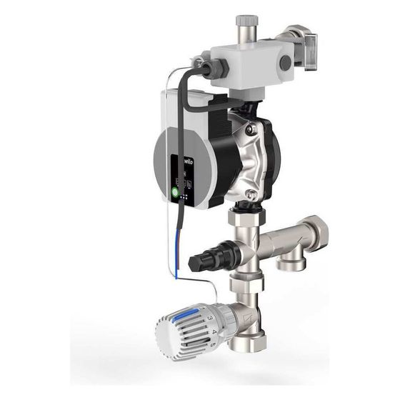 Rehau Regelset flex Messing vernickelt, mit Thermostatkopf