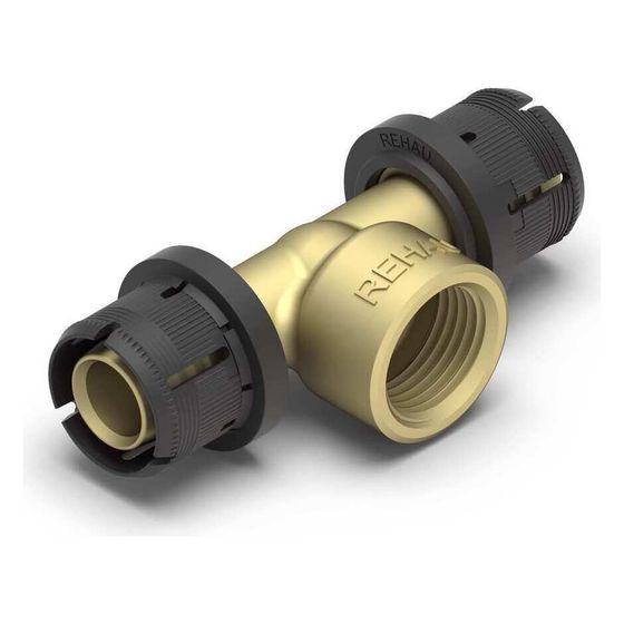 Rehau T-Stück Fastloc EXplus, Messing, 25mm x Rp 3/4