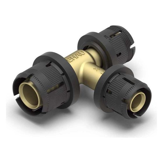 Rehau T-Stück Fastloc EXplus, Messing, 20x25x20mm