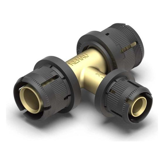 Rehau T-Stück Fastloc EXplus, Messing, 25x20x25mm