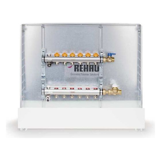 Rehau Rautherm Unit, Easyflow und UP 75, 7 Heizkreise, Zonenregulierventil rechts