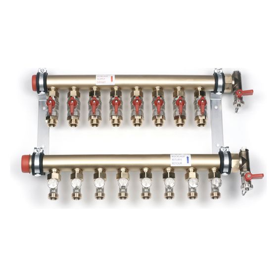 Rehau Industrieverteiler IM 40 Messing 10 Heizkreise, Eurokonus