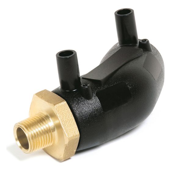 Rehau Smartfuse Übergangswinkel Außengewinde Messing, 32mm x R 1 1/2