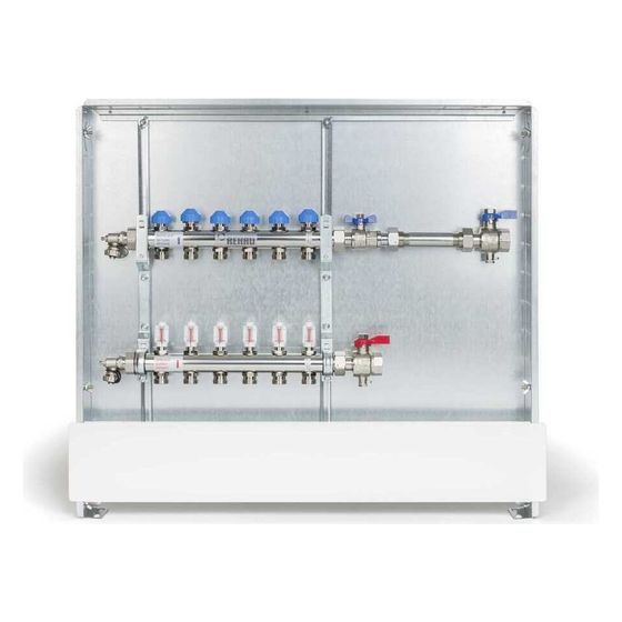 Rehau Rautherm Unit, HKV-D V2A und UP 110, 10 Heizkreise, Wärmemengenzähler horizontal rechts