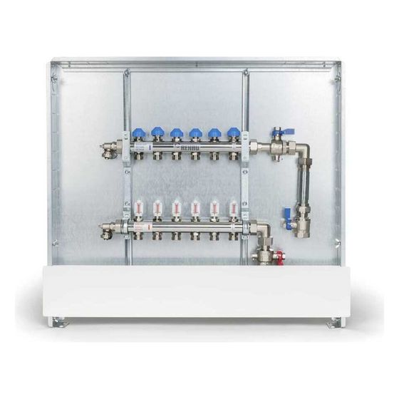Rehau Rautherm Unit, HKV-D V2A und UP 75, 2 Heizkreise, Wärmemengenzähler vertikal rechts