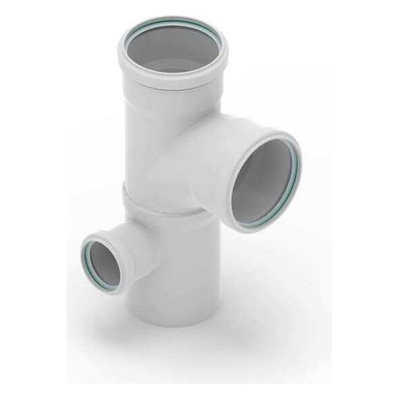 Rehau Raupiano Plus Stufenabzweig links DN 110/110/75, 87 Grad