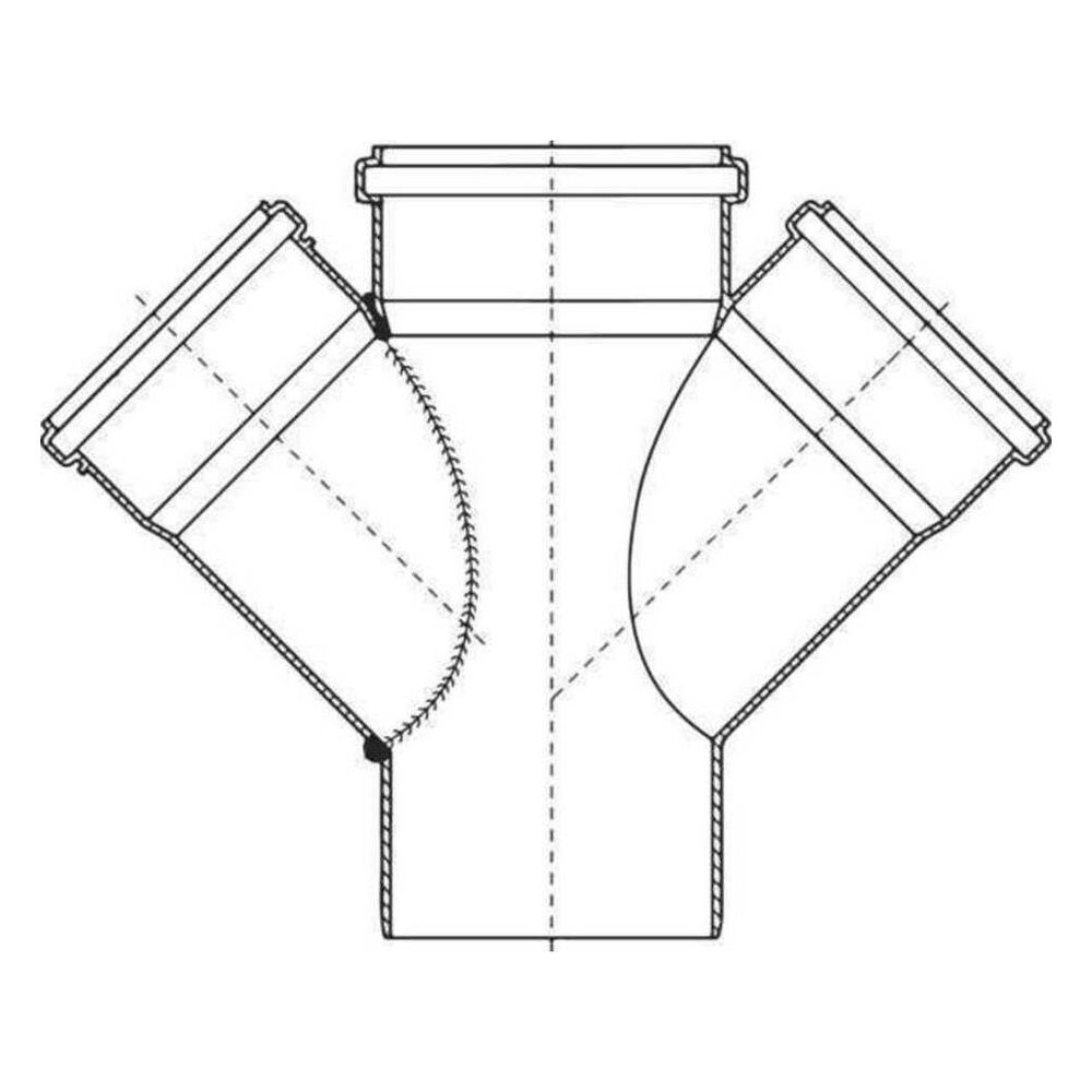 Rehau Raupiano Plus Doppelabzweig DN 110/110/110, 45 Grad... REHAU-11229641001 4007360388225 (Abb. 3)