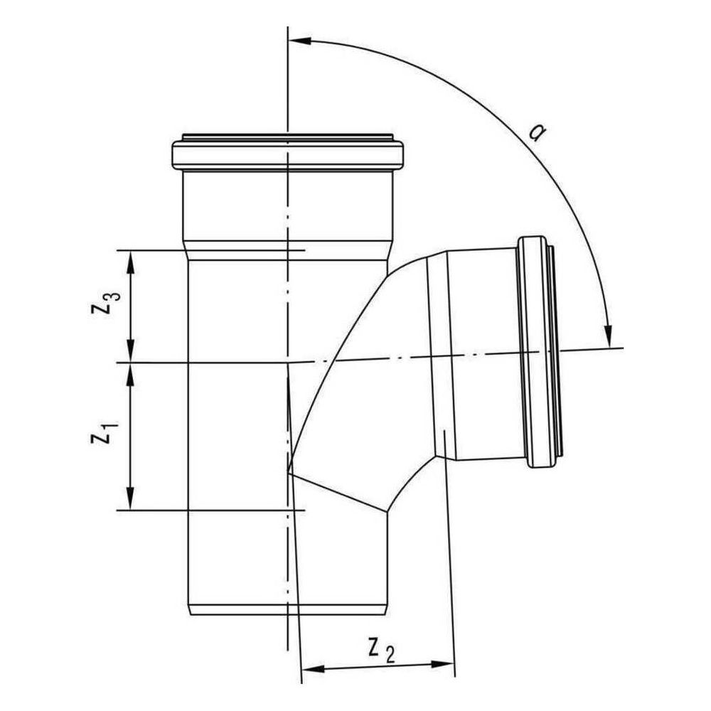 Rehau Raupiano Plus Einfachabzweig DN 110/110, 87 Grad, max flow... REHAU-11230051001 4007360394547 (Abb. 3)