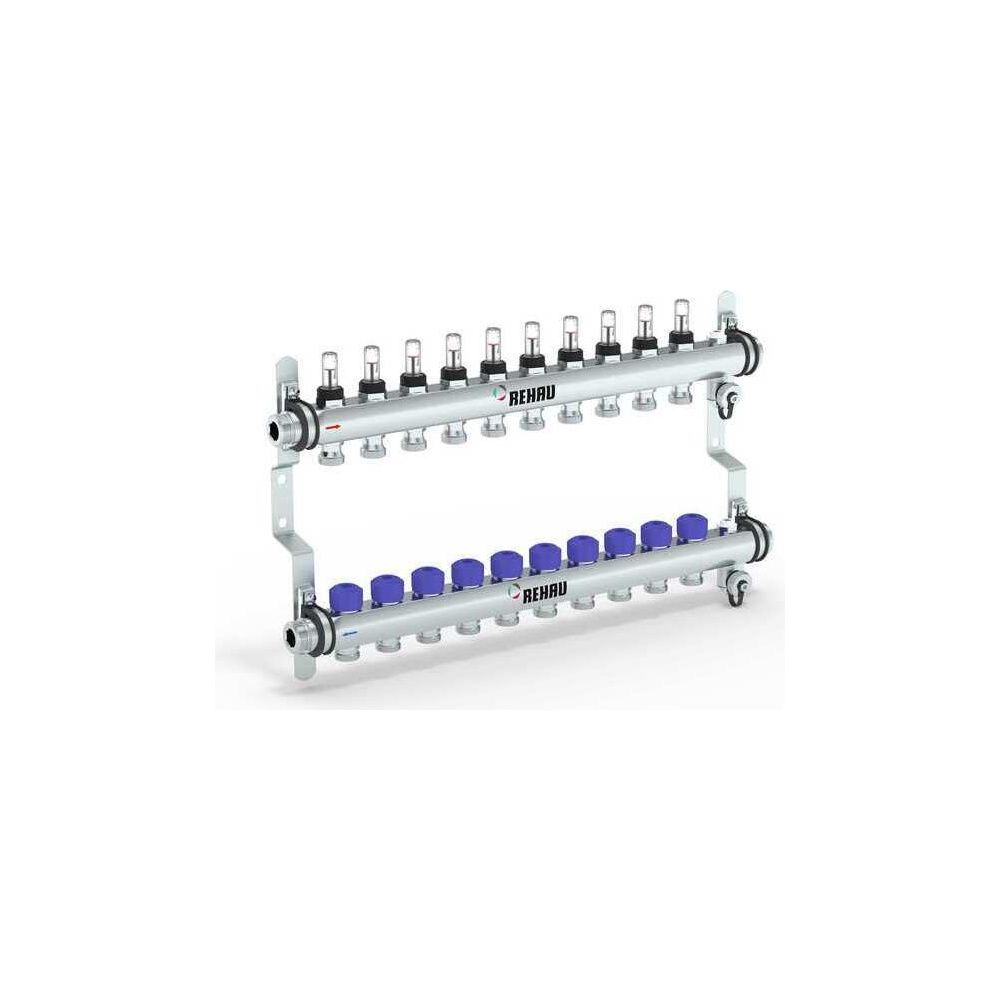 Rehau Verteiler HKV-D Easyflow, Edelstahl, 10 Heizkreise, mit Durchflussanzeige min/... REHAU-13832001200 4068767634292 (Abb. 2)